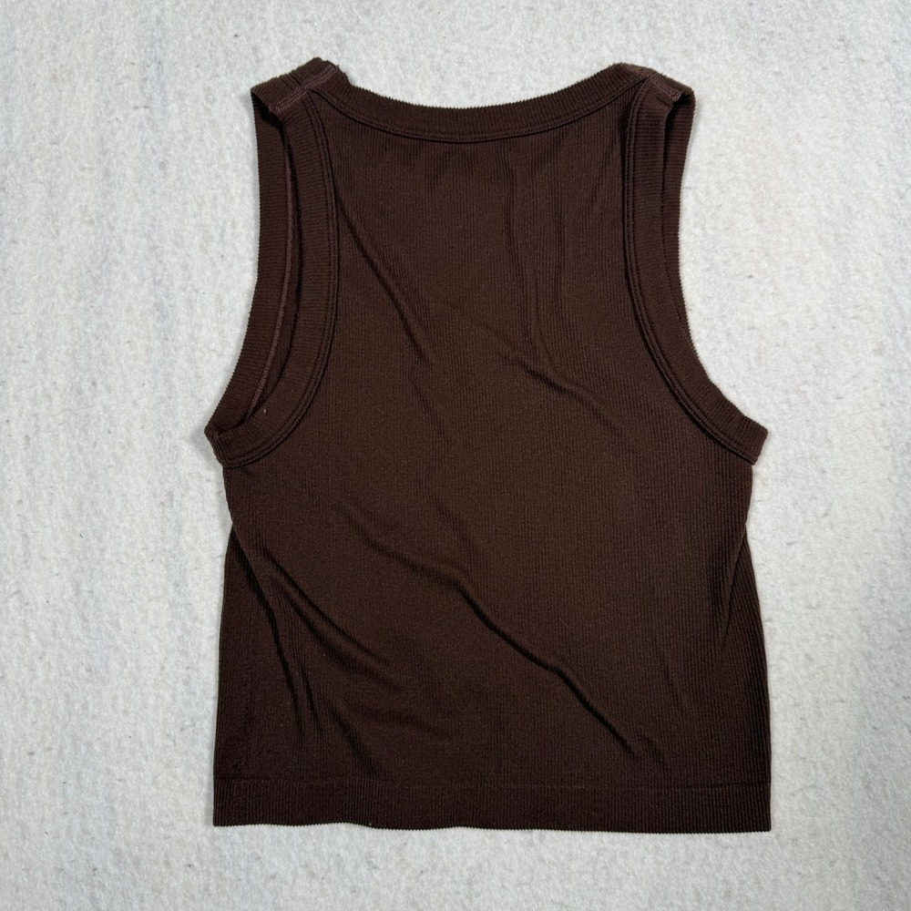 Wallflower Insta Smooth Ribbed Tank Top Brown Sleeveless Crop Top Medium